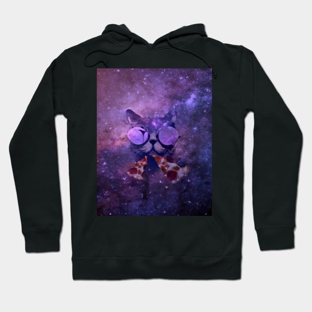 Pizza cool Cat in Space Hoodie by jaml-12